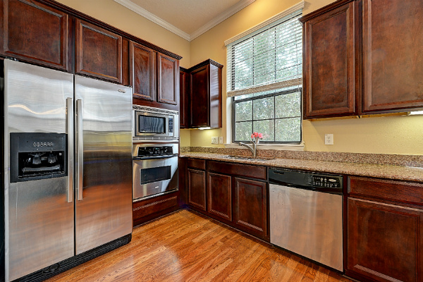 Contemporary Home in Gated Community in Texas Medical Center Kitchen