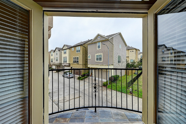 Contemporary Home in Gated Community in Texas Medical Center Balcony View